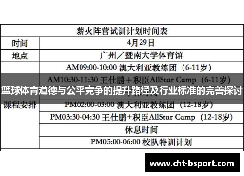 篮球体育道德与公平竞争的提升路径及行业标准的完善探讨